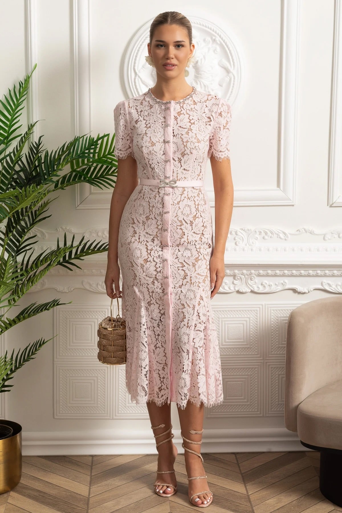 Floral Lace Midi Dress