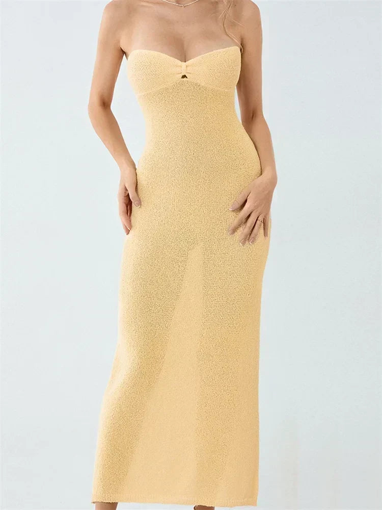 Backless Off-the-Shoulder Dress