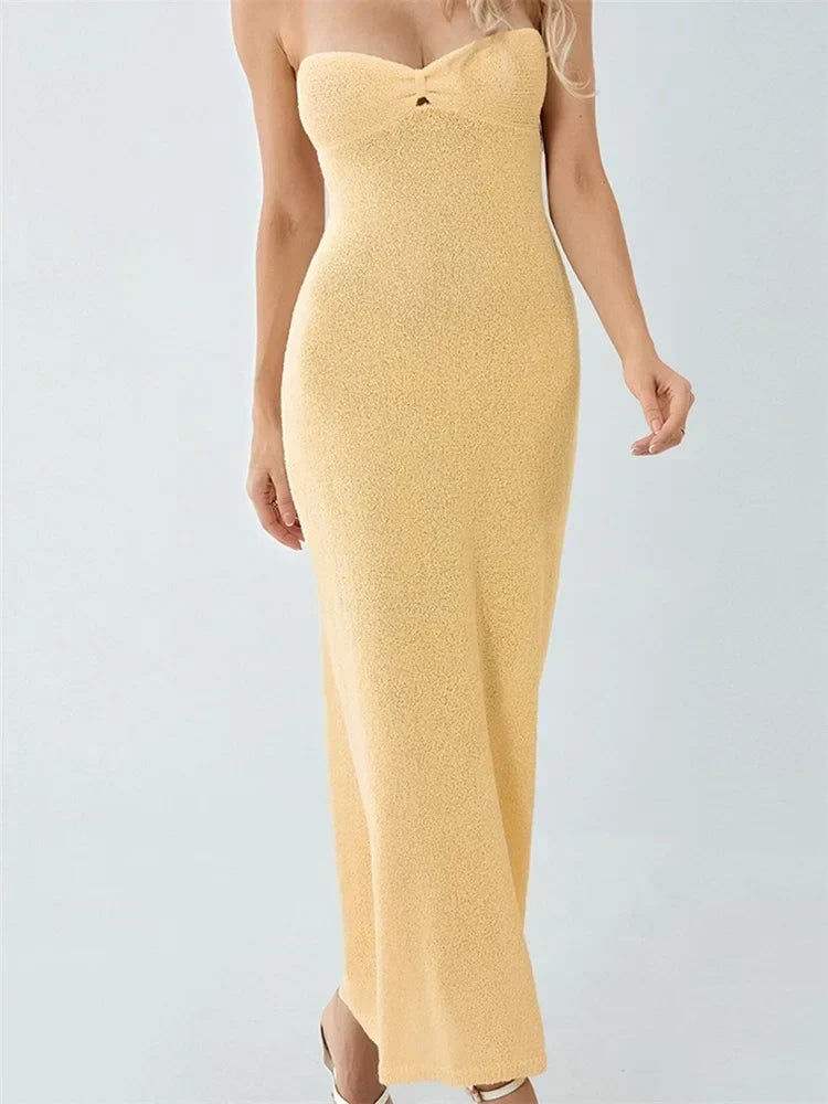 Backless Off-the-Shoulder Dress