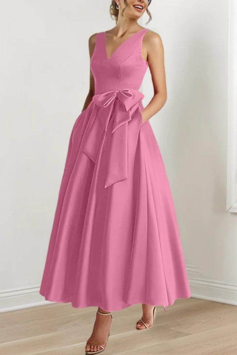 V Neck Sleeveless Ankle-Length Mother Of The Bride Dresses CM0331 - COCOMELODY