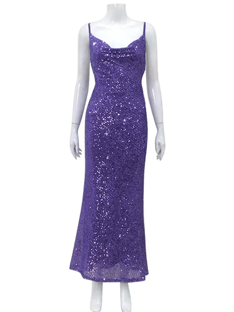 Backless Sequin Dress