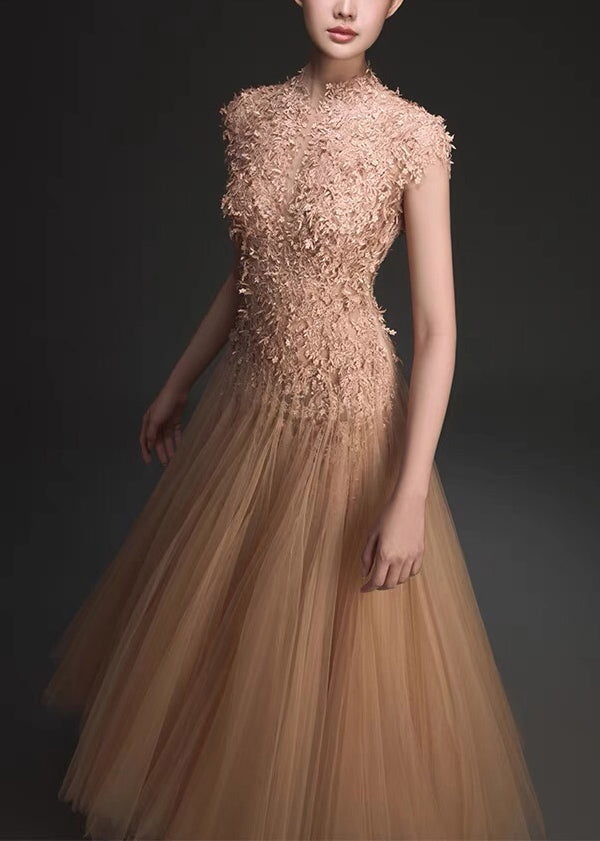 Chic Green Backless Lace Patchwork Tulle Party Dress Summer - View 2