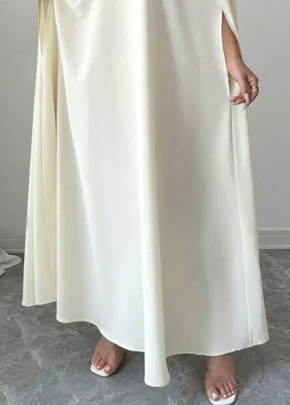 Classy White Tulle Patchwork Floral Maxi Dresses Spring - View 5