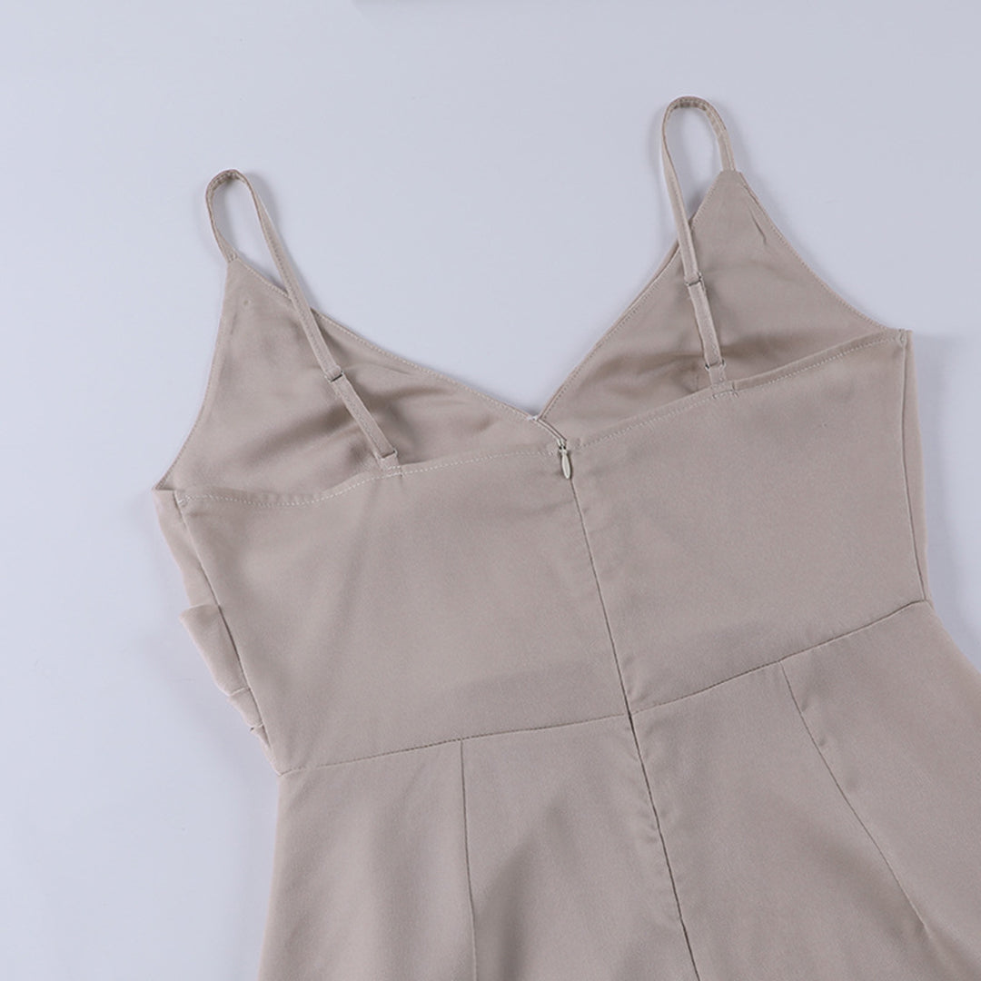 Wrap Surplice V-Neck Spaghetti Strap High Split Maxi Cocktail Dress - View 7