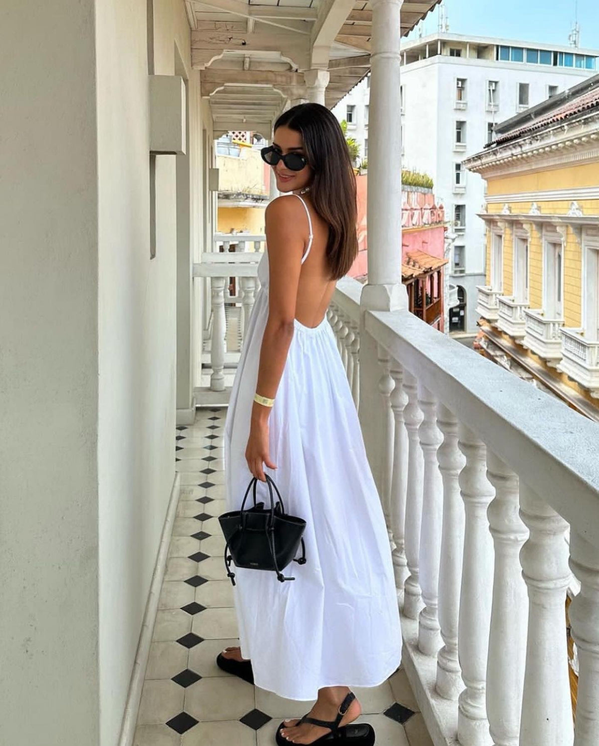 Backless V-Neck Spaghetti Strap Maxi Dress 13