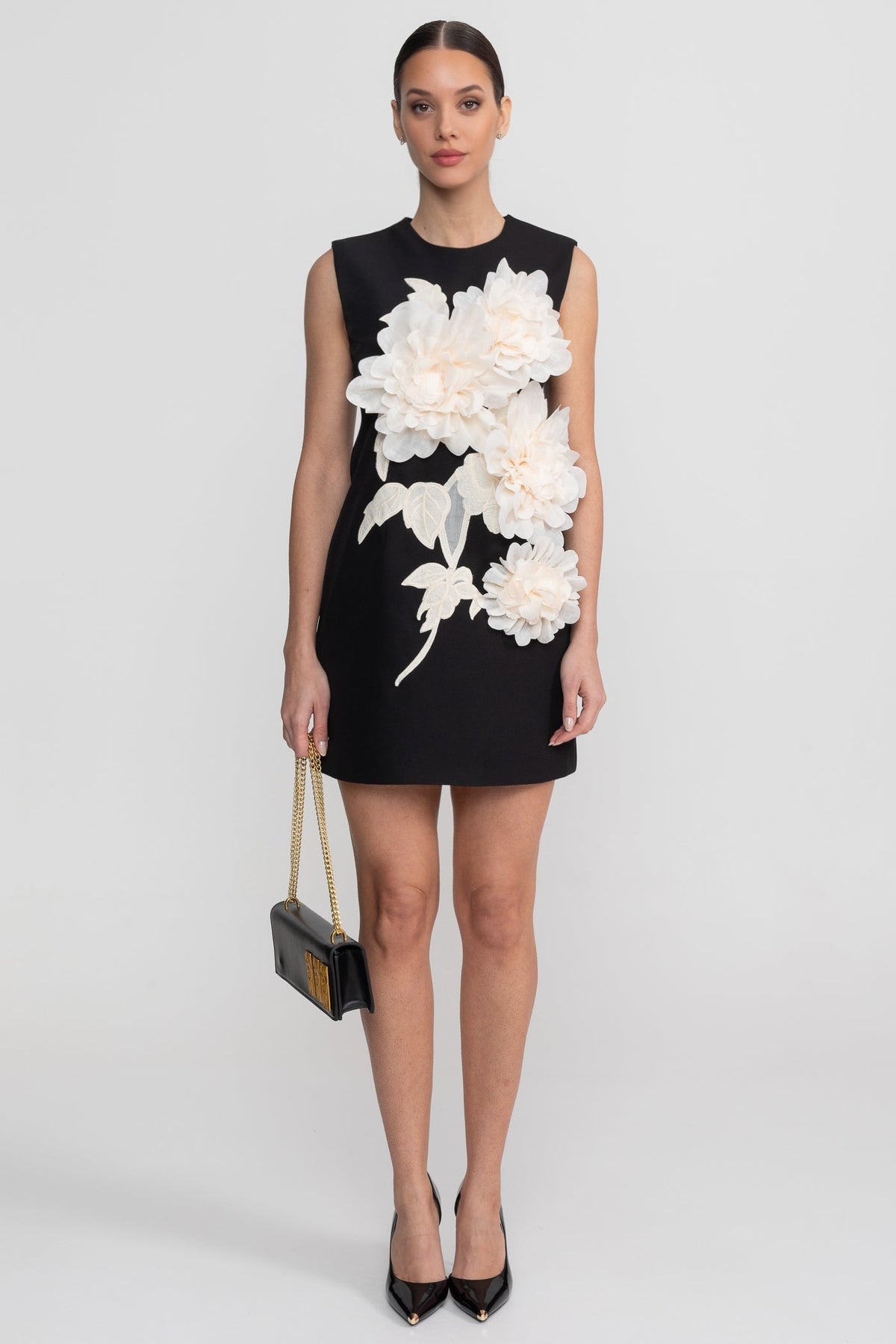 Sleeveless Mini Dress - Black - View 3
