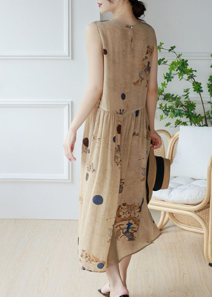 Round Neck Sleeveless Belted A-Line Chiffon Midi Dress - View 5