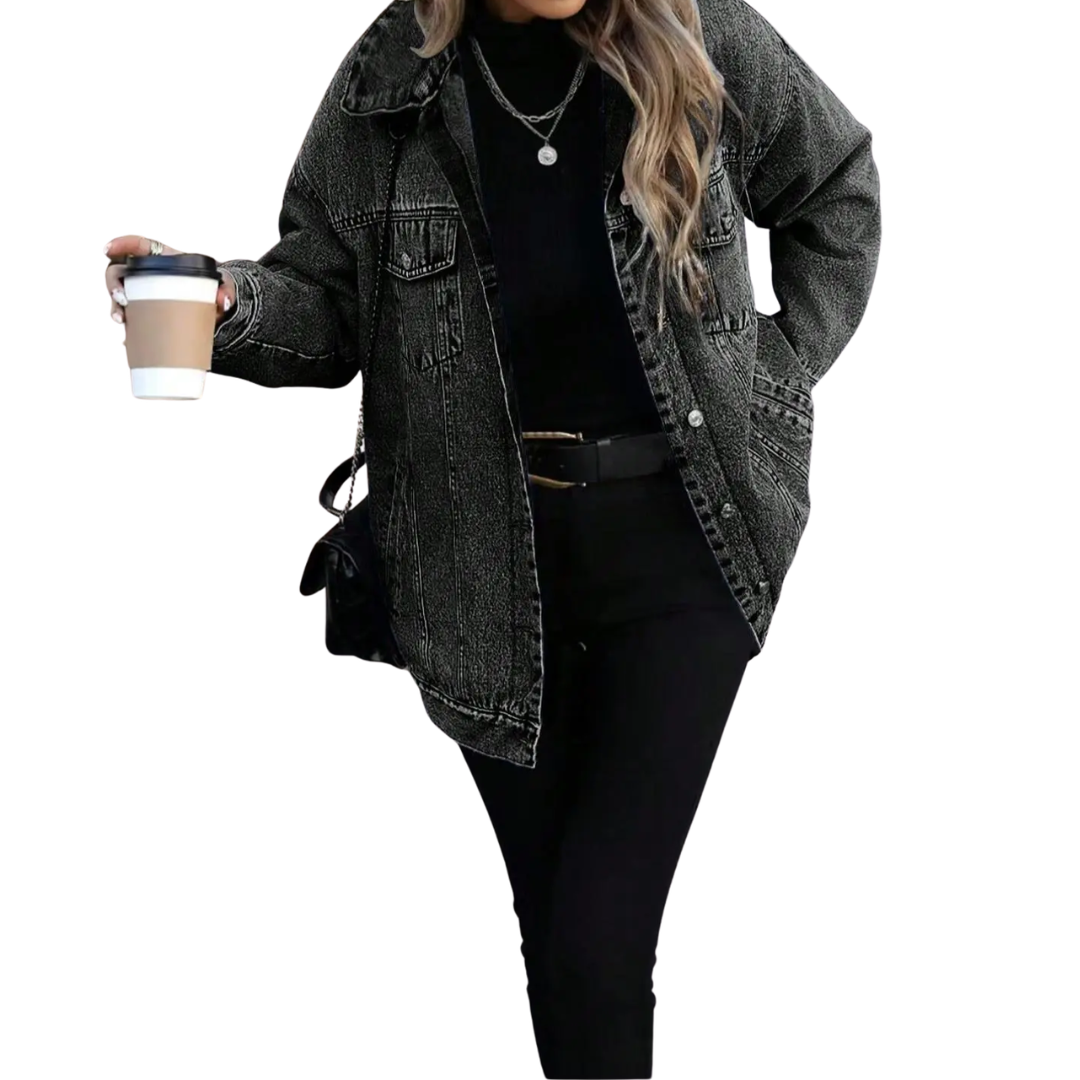 Button Front Oversized Denim Jacket 2