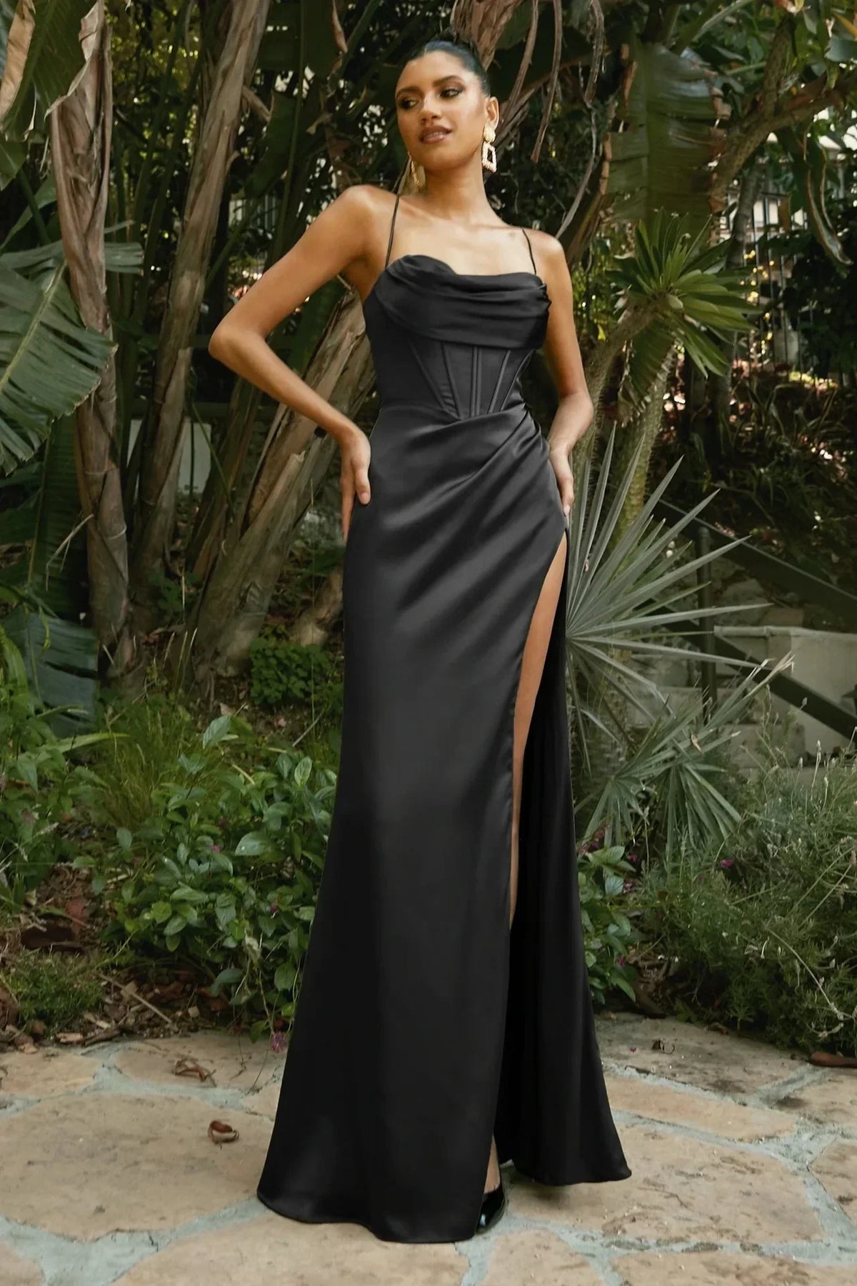 Lace Corset Satin Dress
