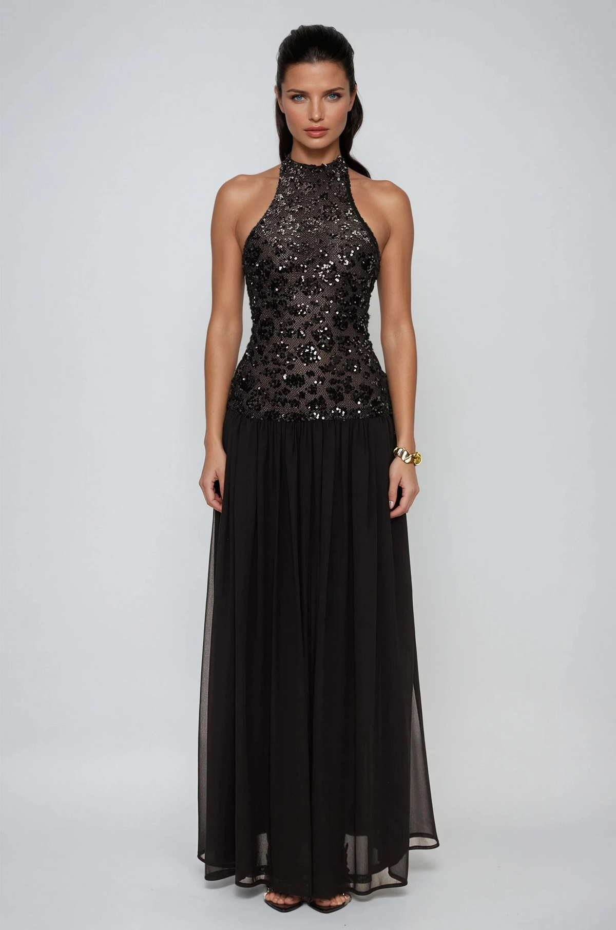 Eivind Tank Top Sequin Mesh Maxi Dress - View 2