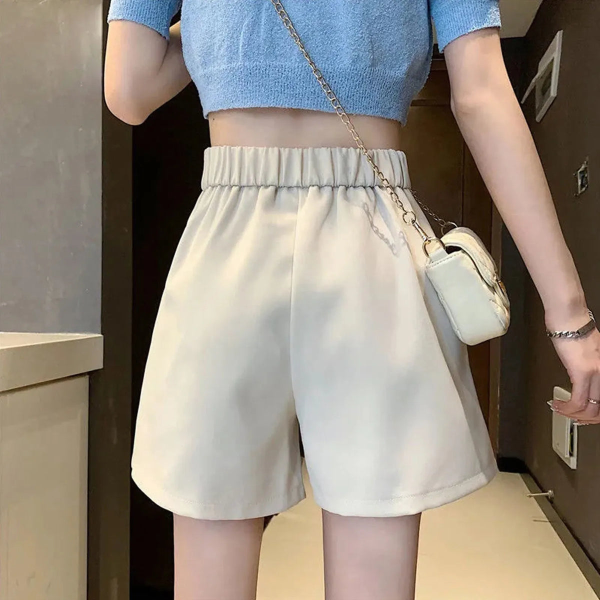 High Waisted Pleated A Lined All-Match Short