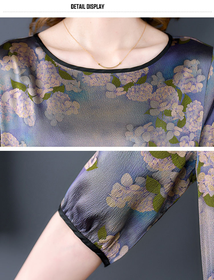 Silk Floral Midi Dress - View 5