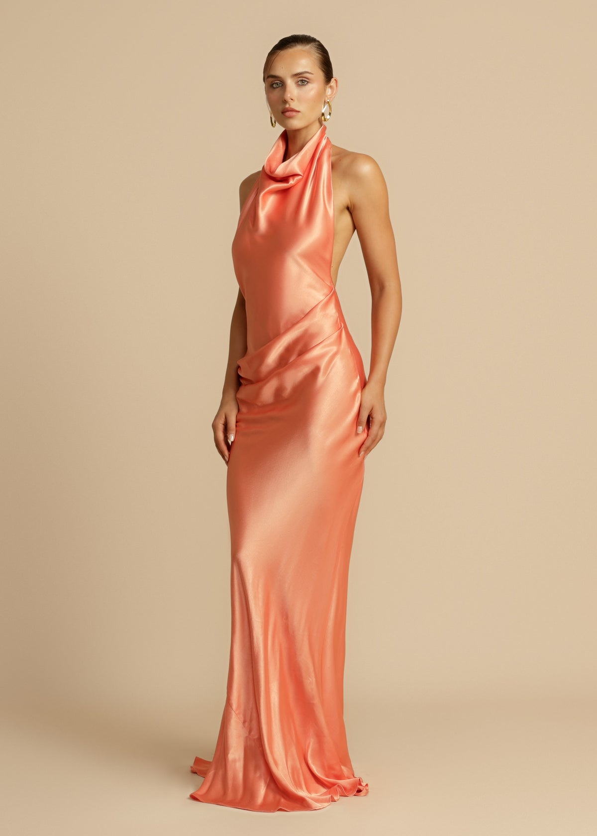 Amara Satin Maxi Dress - View 3