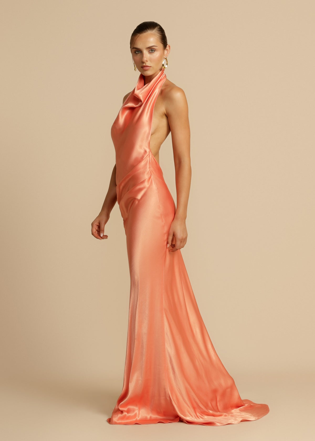 Amara Satin Maxi Dress - View 4