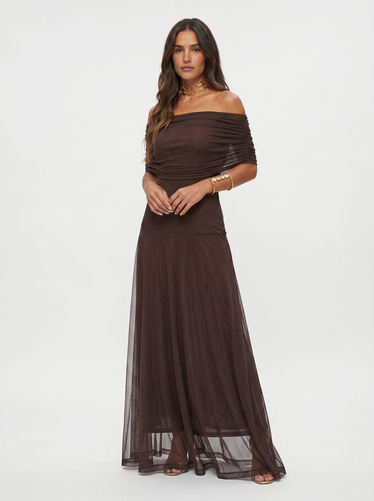 Abstract Print Chiffon One Shoulder Ruched Maxi Gown 12