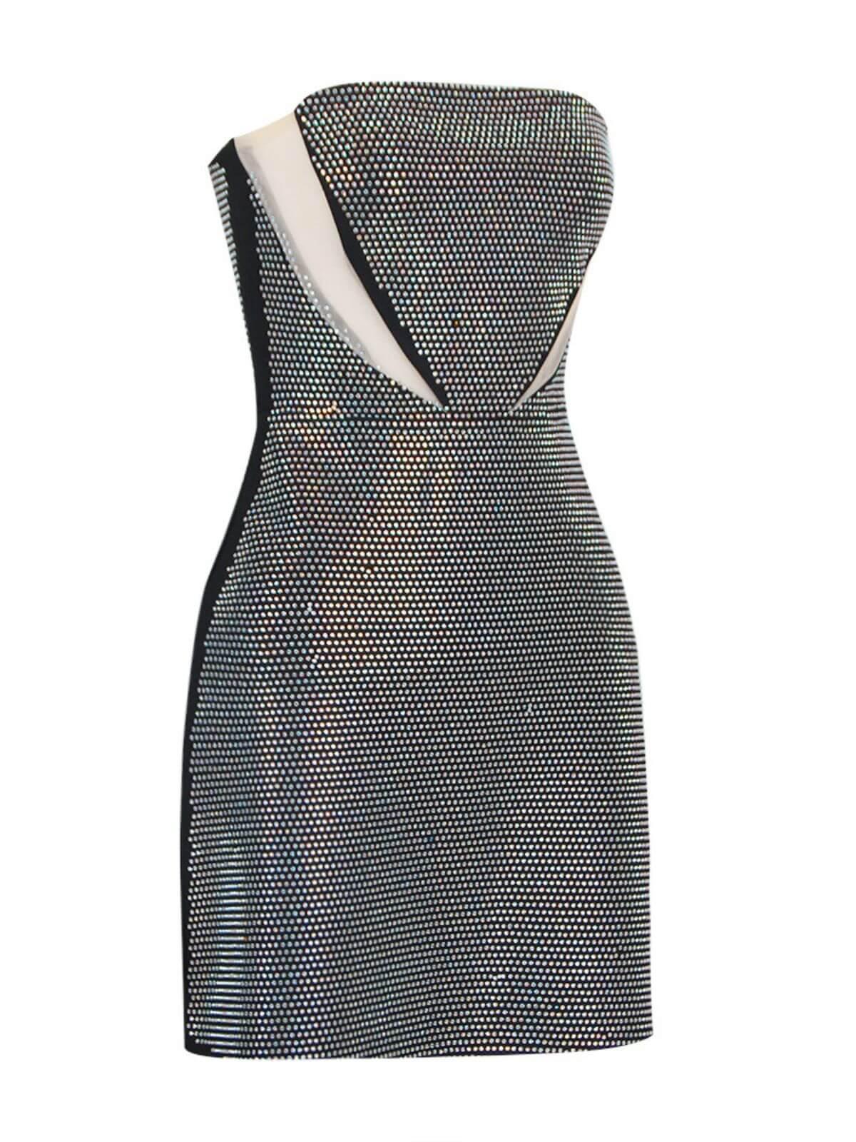 Griselda Strapless Rhinestone Bandage Dress - View 8