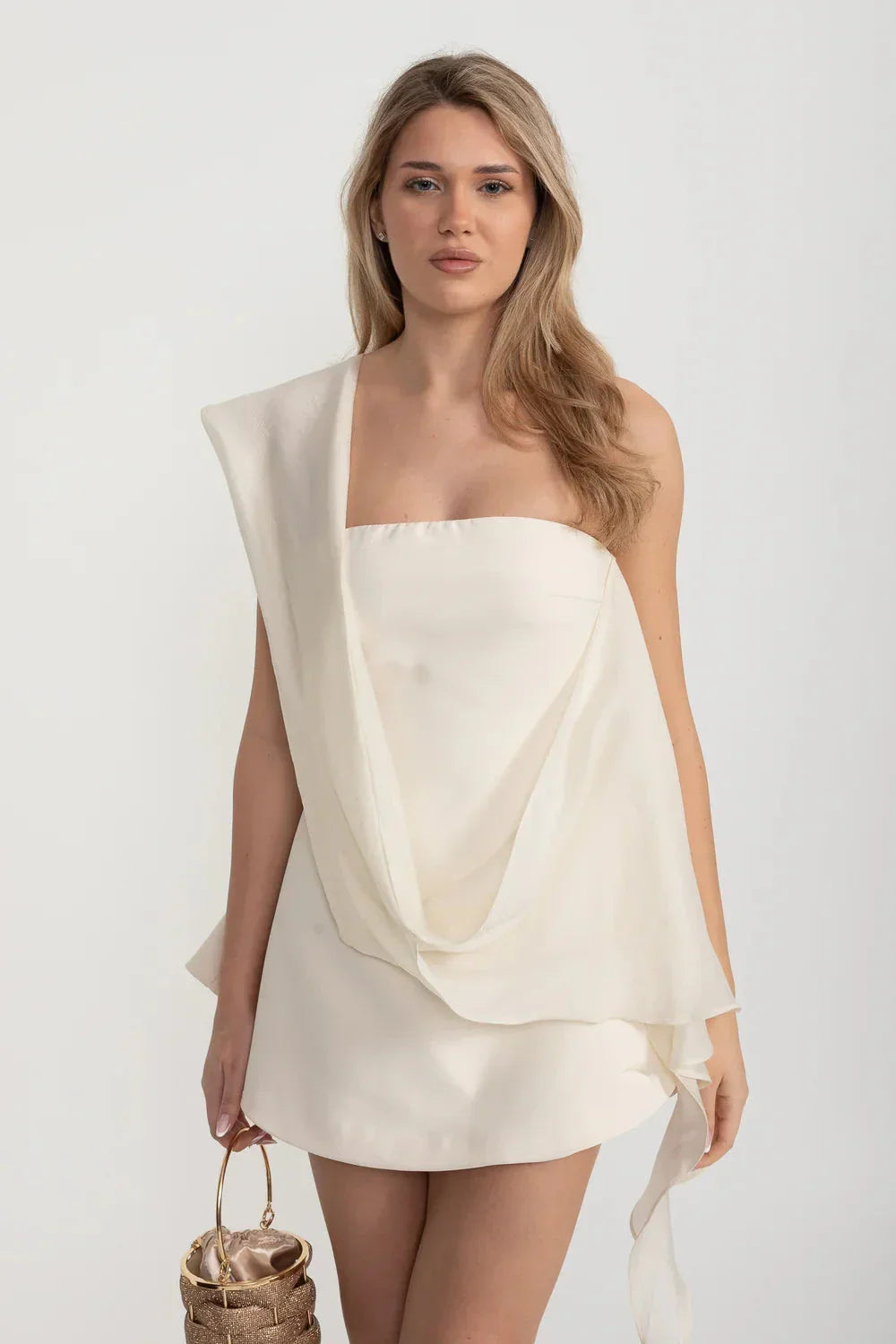 Strapless Fitted Mini Dress - Ivoire