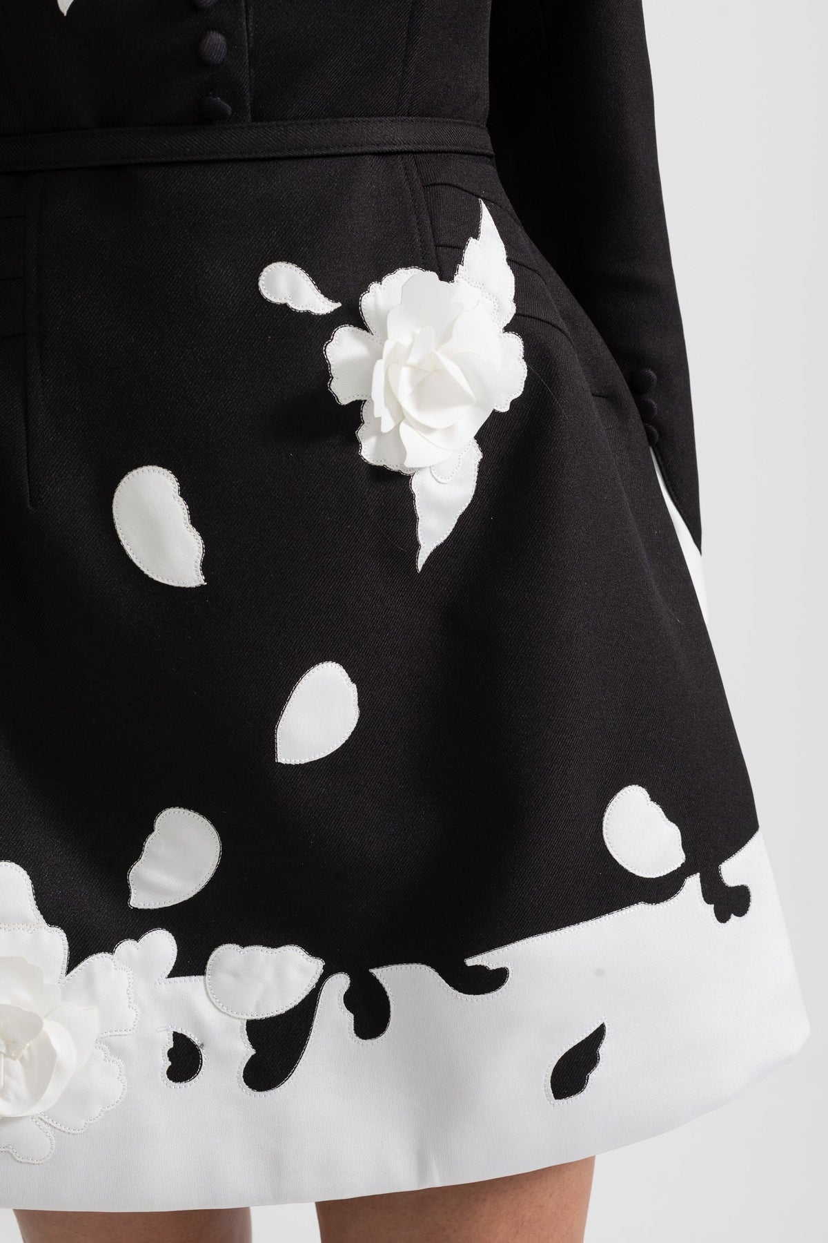 Fabric Rose Applique Pointed Collar Blazer Mini Dress - View 7
