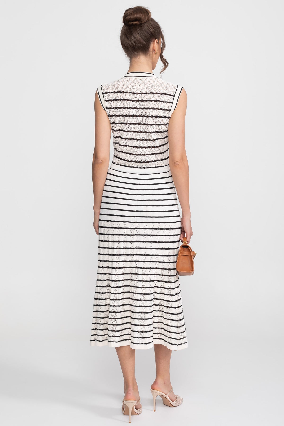 Striped Sleeveless Knit Midi Dress - View 4