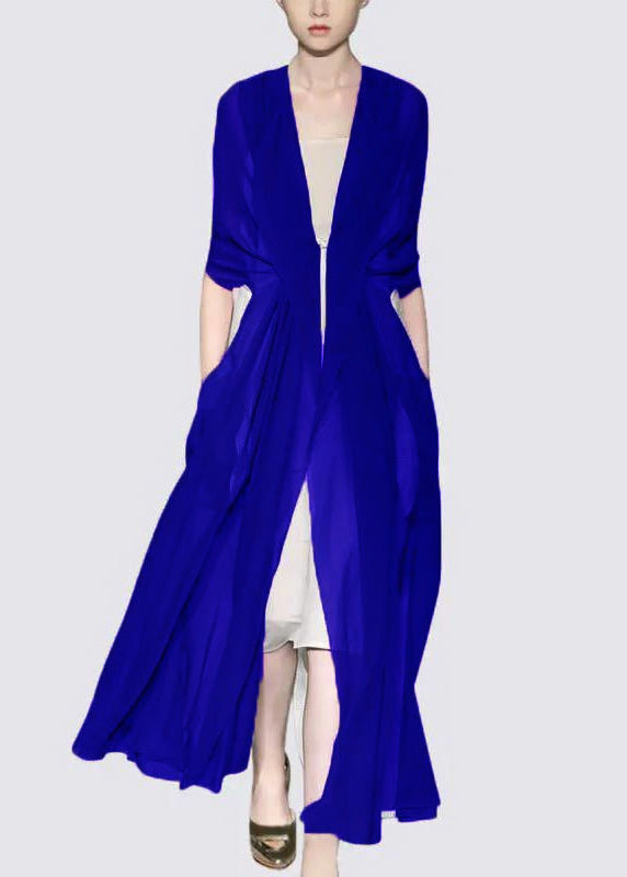 Chiffon Sheer Open Front Tie Waist Duster Slip Dress Two Piece Set - View 2