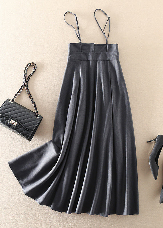 Spaghetti Strap Pleated High Waist Shimmer Satin Maxi Gown