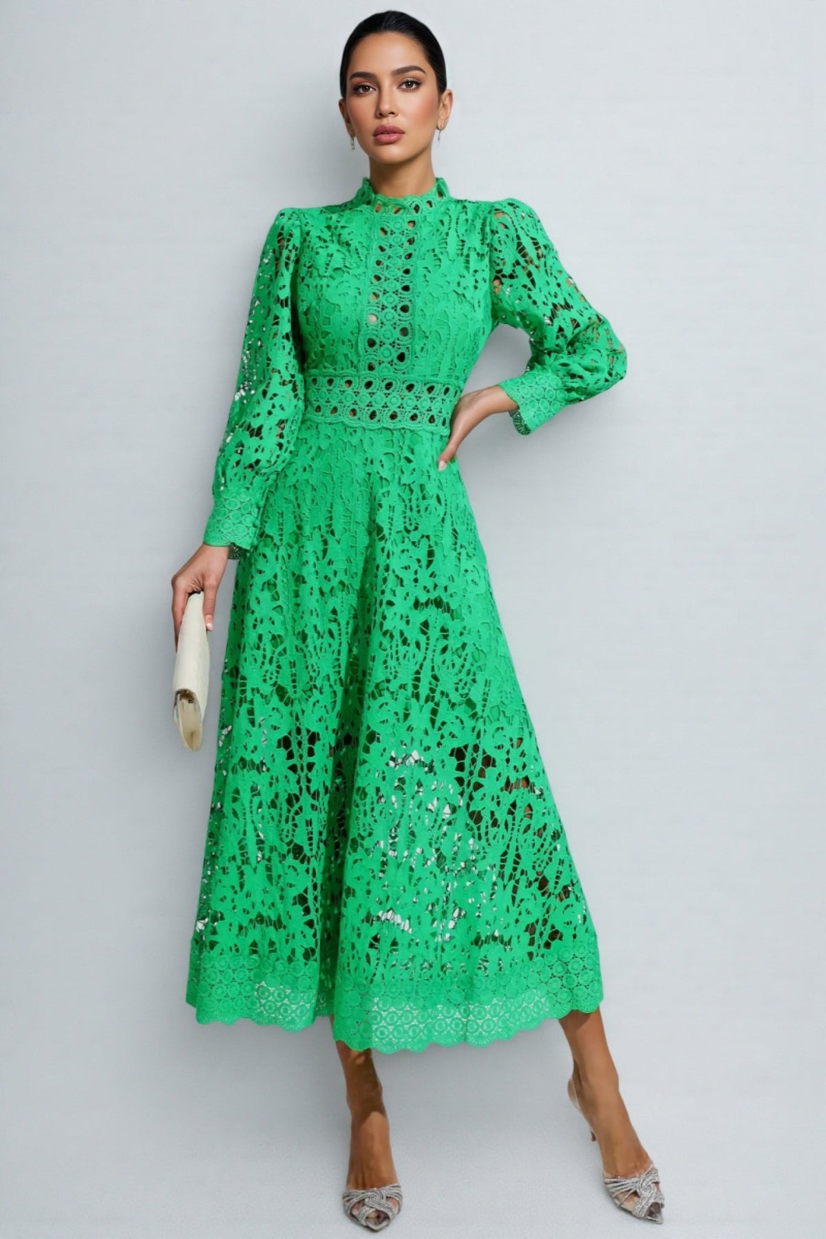 Keryn Green Lace Cutout Maxi Dress
