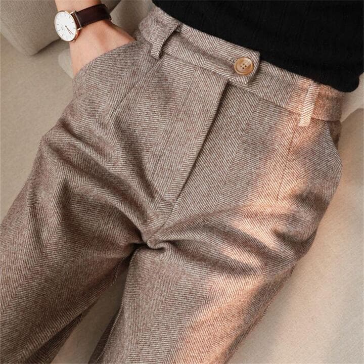 High Waist Tapered Tailored Trousers 2