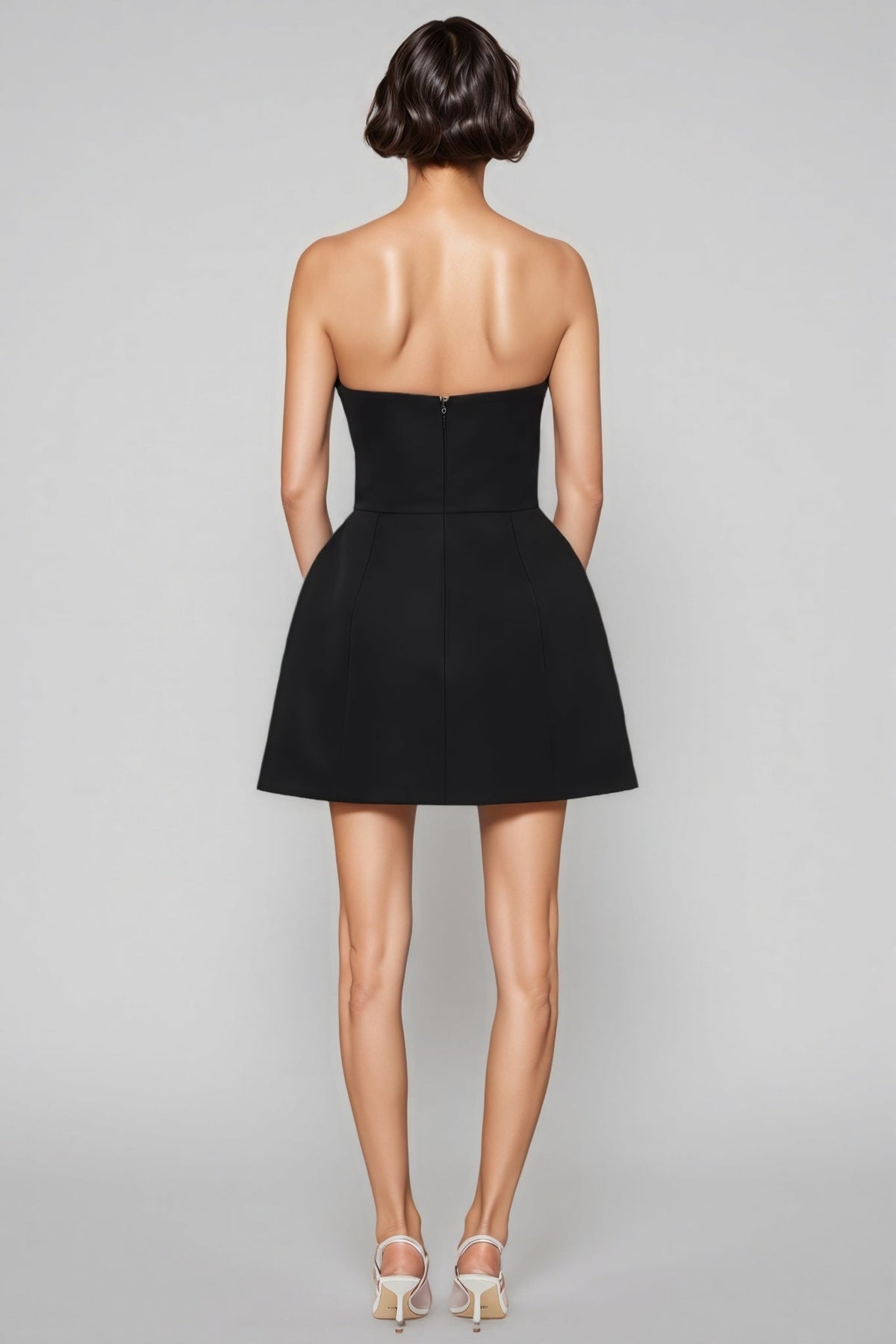 Floral Print Strapless A-Line Mini Dress - View 4