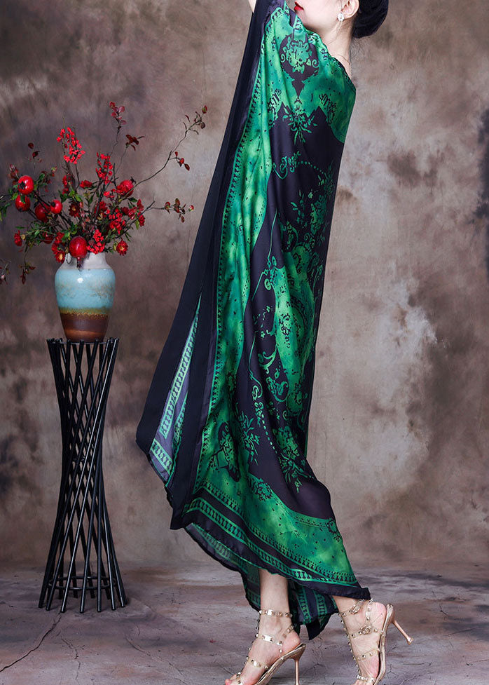 Medallion Print Batwing Sleeve Oversized Kaftan Maxi Dress - View 3