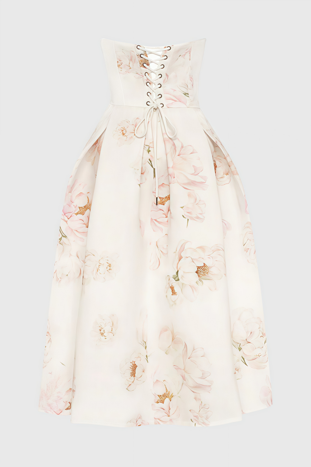 Floral Print Strapless Fit and Flare Midi Dress - View 5