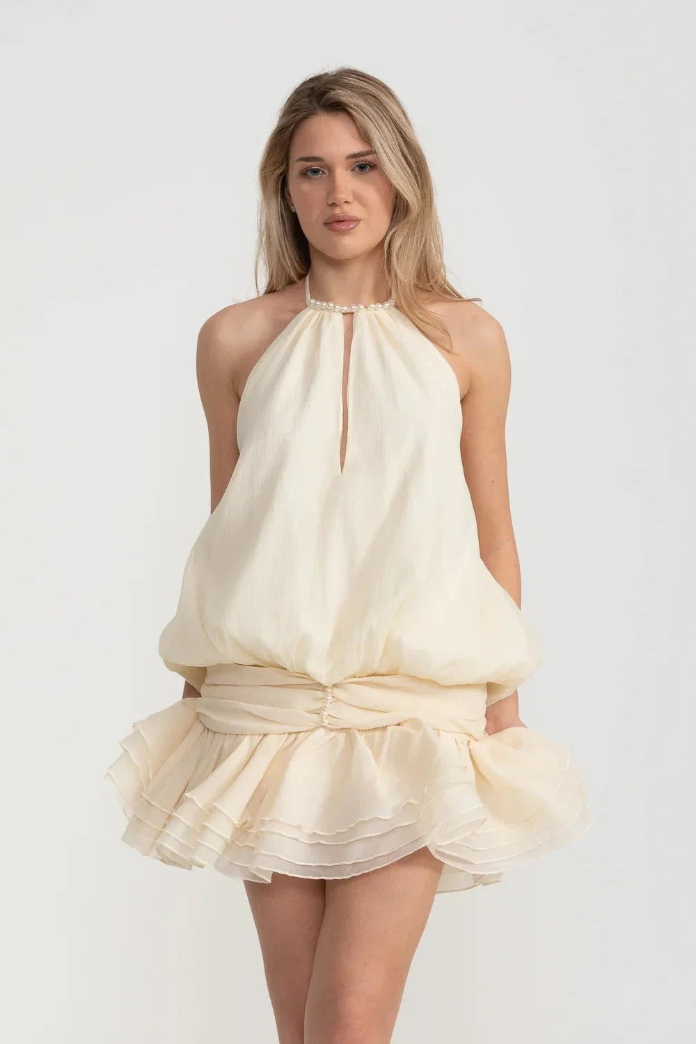 Mini Halter Dress - Ivoire