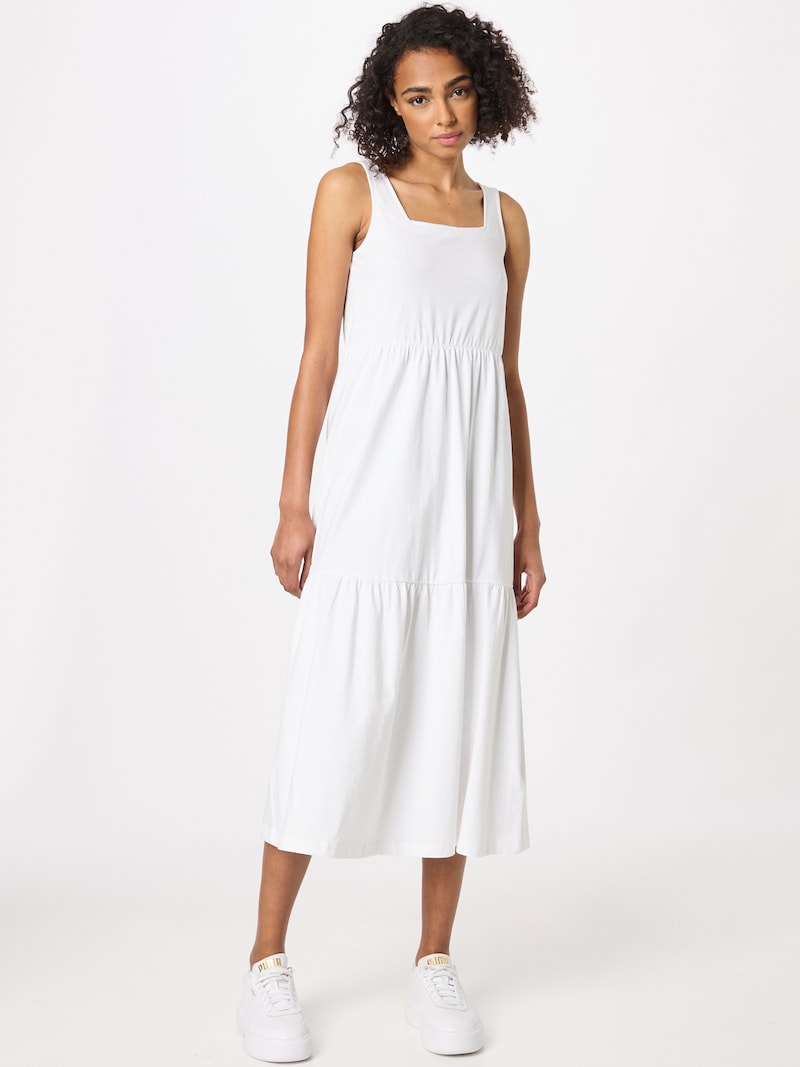 Square Neck Wide Strap Sleeveless Tiered Knit Midi Summer Dress - View 3