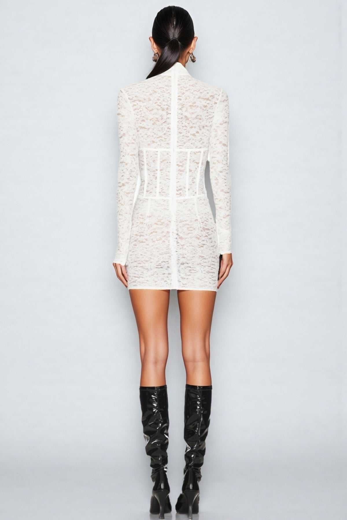 Emilsf Lace Jacquard Mini Dress - View 3