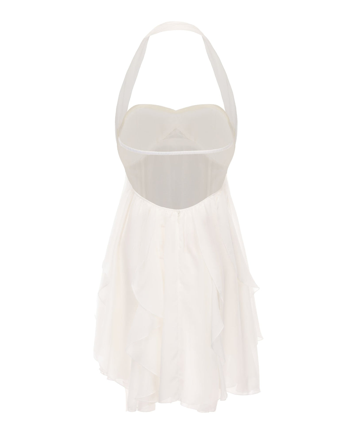 Halter Neck Floral Chiffon Fit and Flare Mini Dress Summer 14