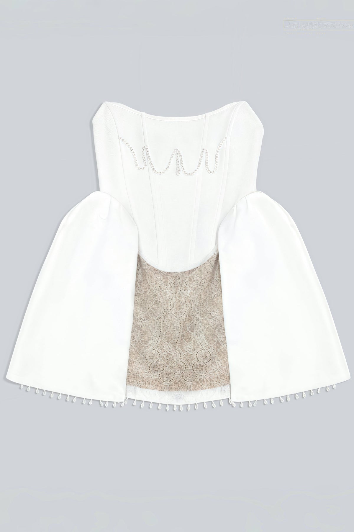 Hadrian Pearl Lace Mini Dress - View 3