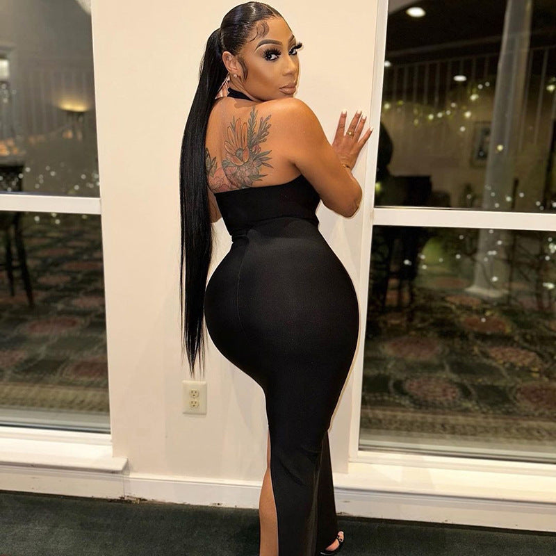 Drag Sister Backless Hollow Out Cutout Sheath Back Slit Dress - View 2