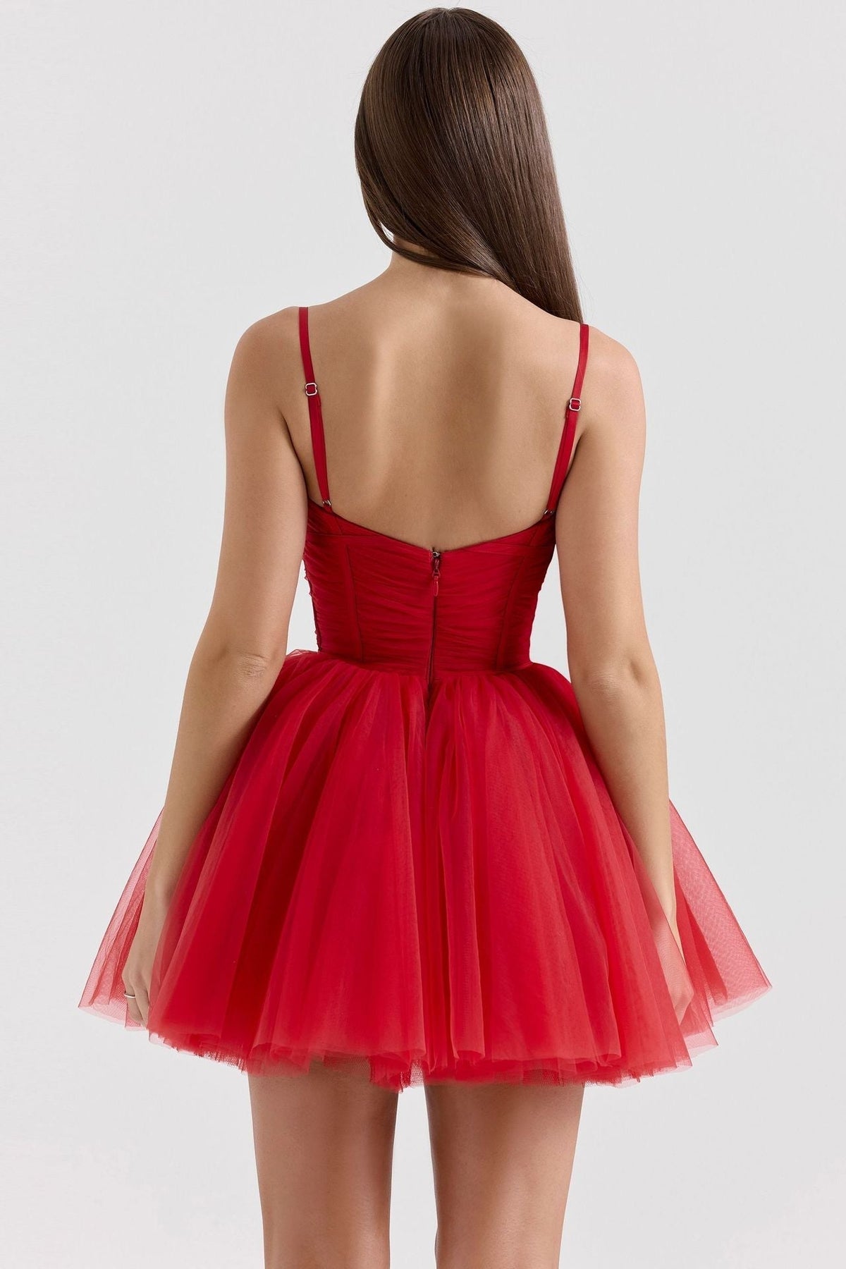 Mesh Off Shoulder Ruffled High Low Midi Dress - View 14