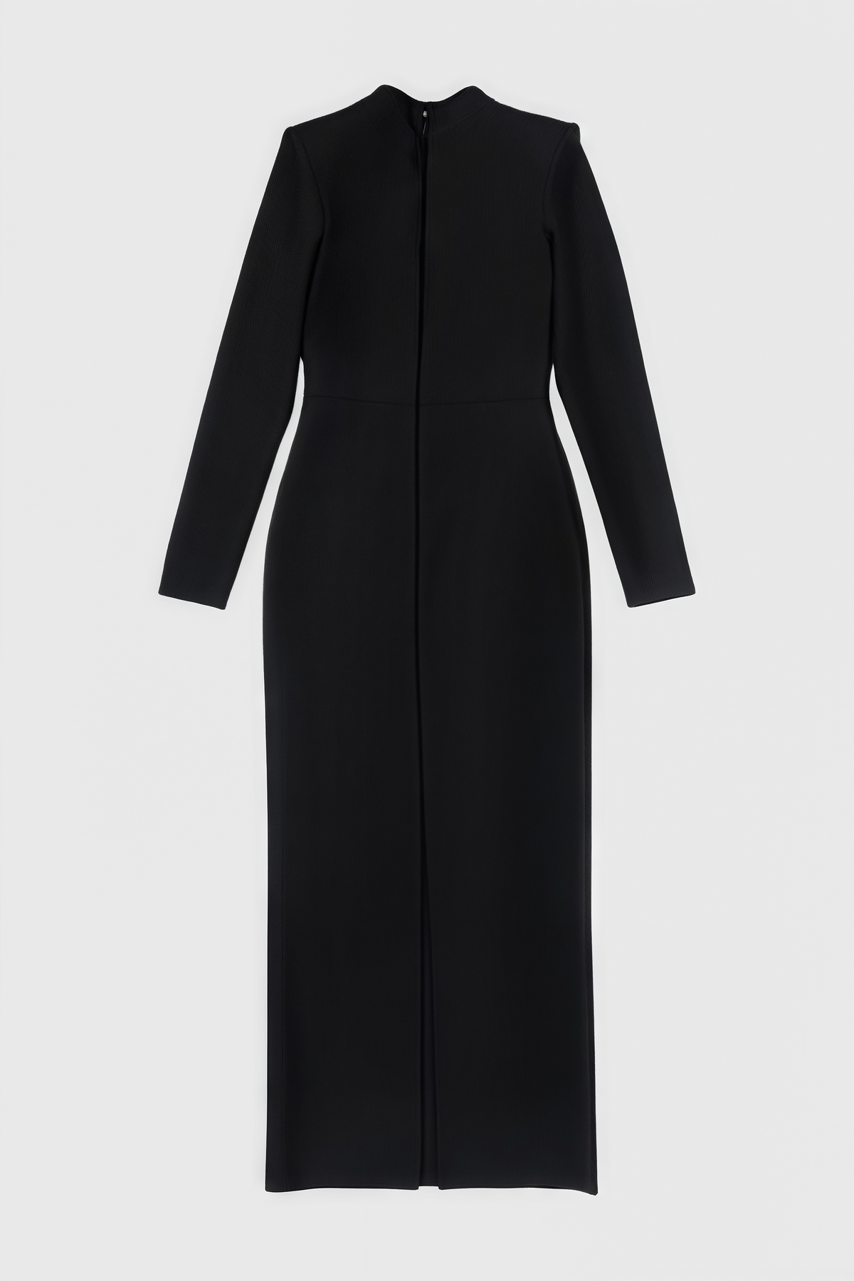 Crystal Brooch Chest Cut Out Long Sleeve Column Maxi Gown - View 4