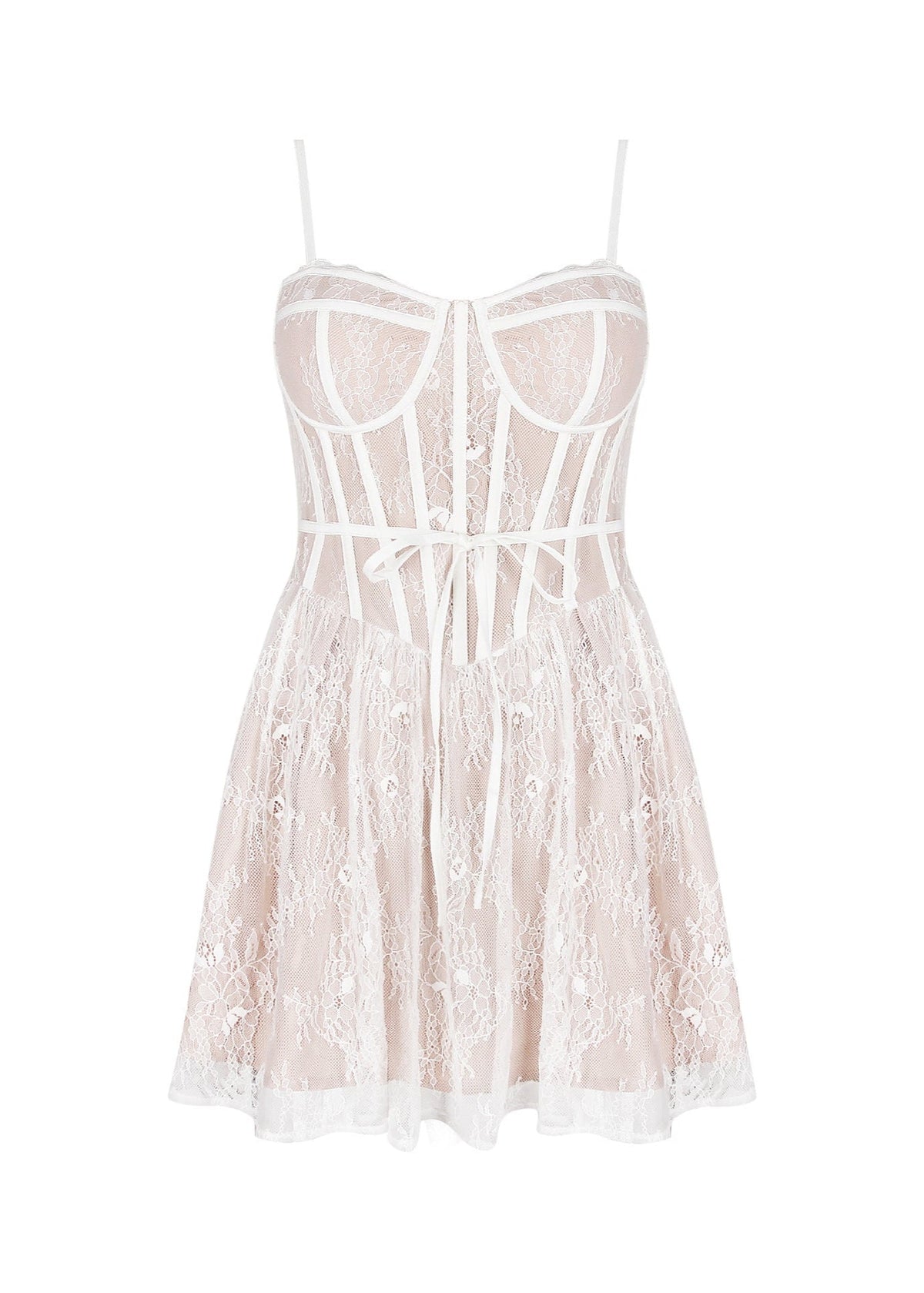 Lace Corset Sweetheart Spaghetti Strap Fit and Flare Mini Dress - View 9