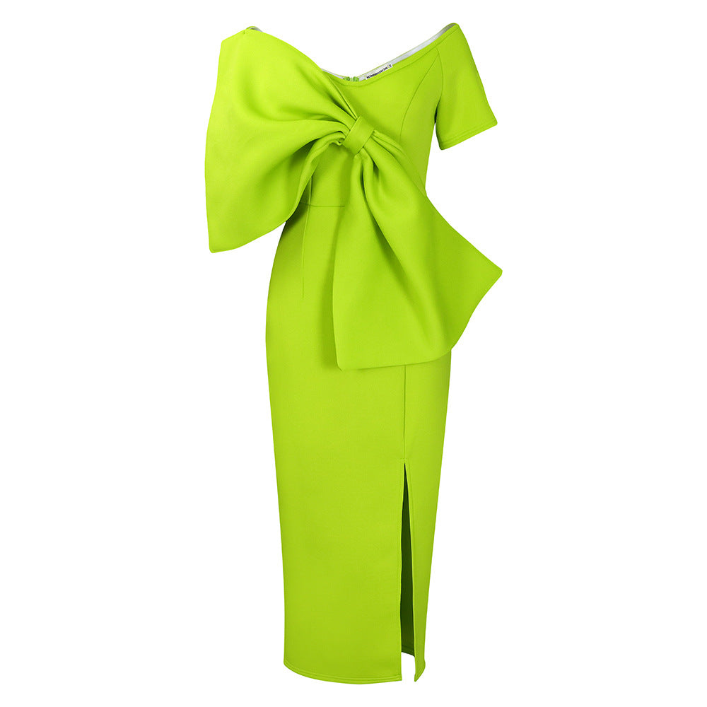 Satin Cowl Neck Backless High Split Slip Maxi Dress - View 13