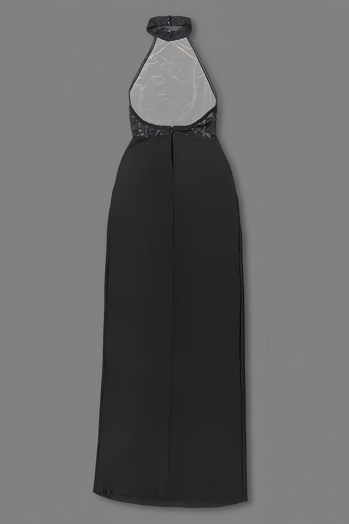 Beli Black Lace Slim Maxi Dress - View 7
