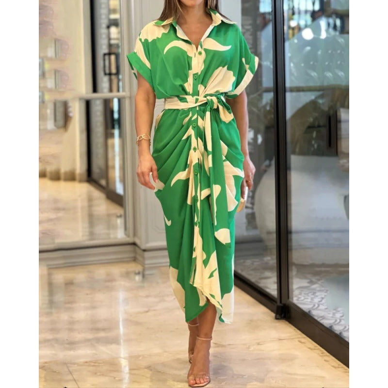 Amelia Floral Print Tie Front Maxi Dress - View 3