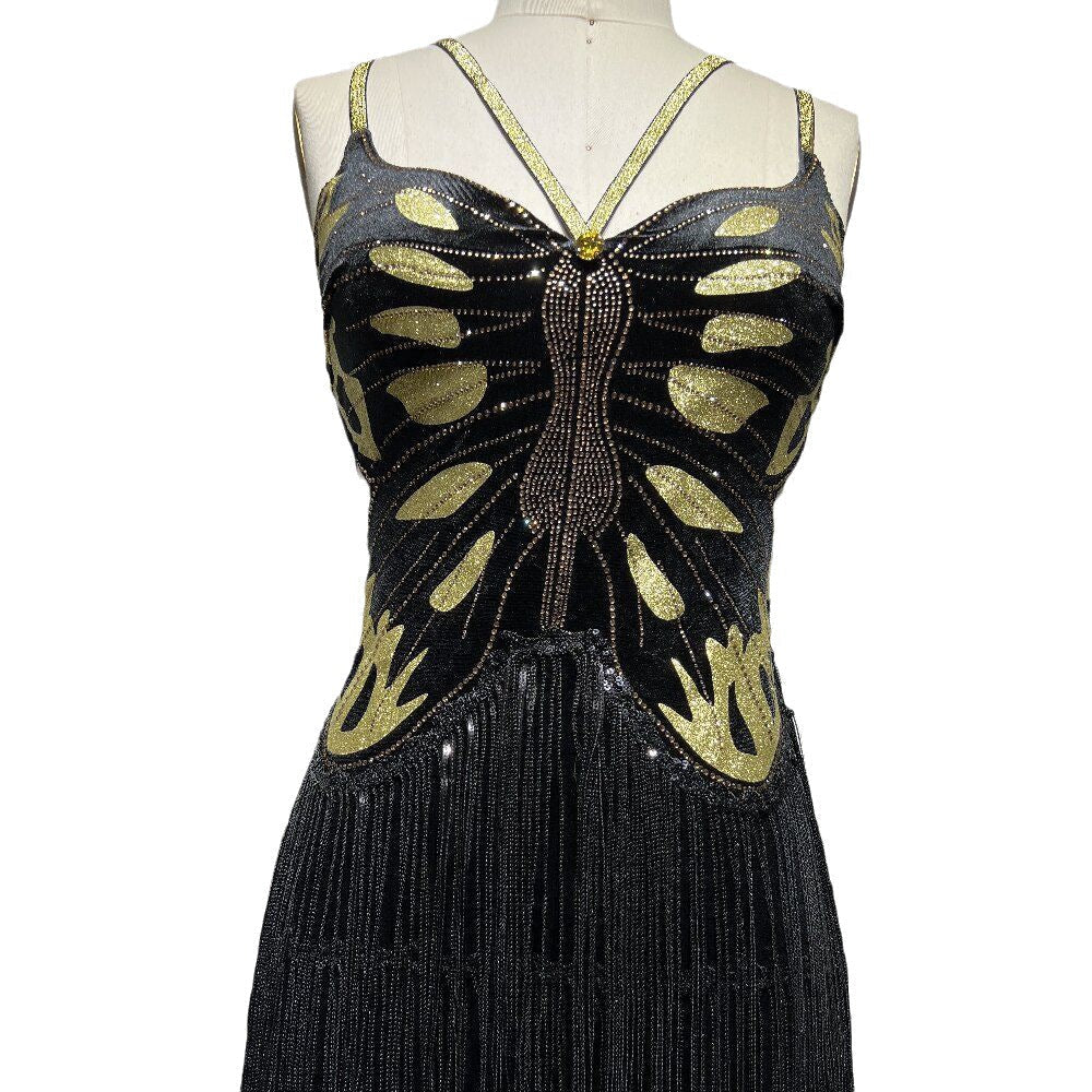 Internet Celebrity Backless Butterfly Rhinestone DressSequ Dress - View 3