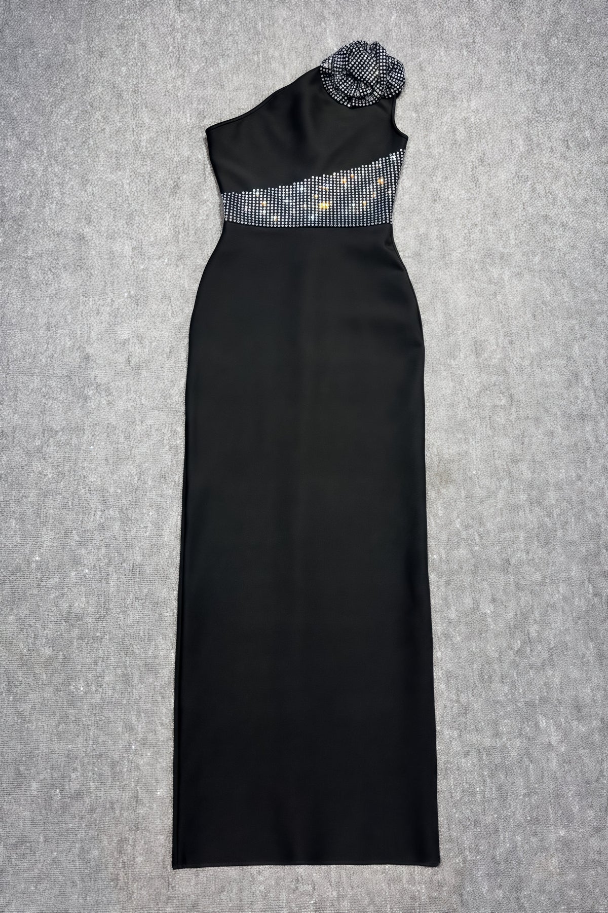 Xoelk Backless Rhinestone 3D Flower Maxi Dress - View 4
