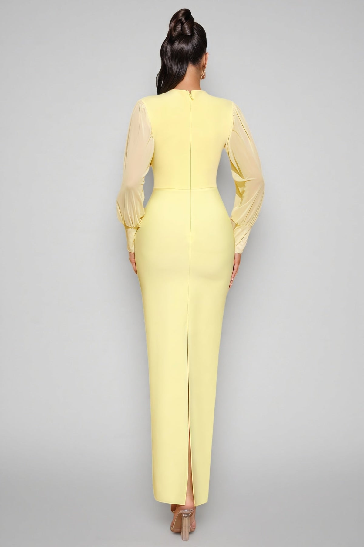 Euopa Yellow Rhinestone Maxi Dress - View 6
