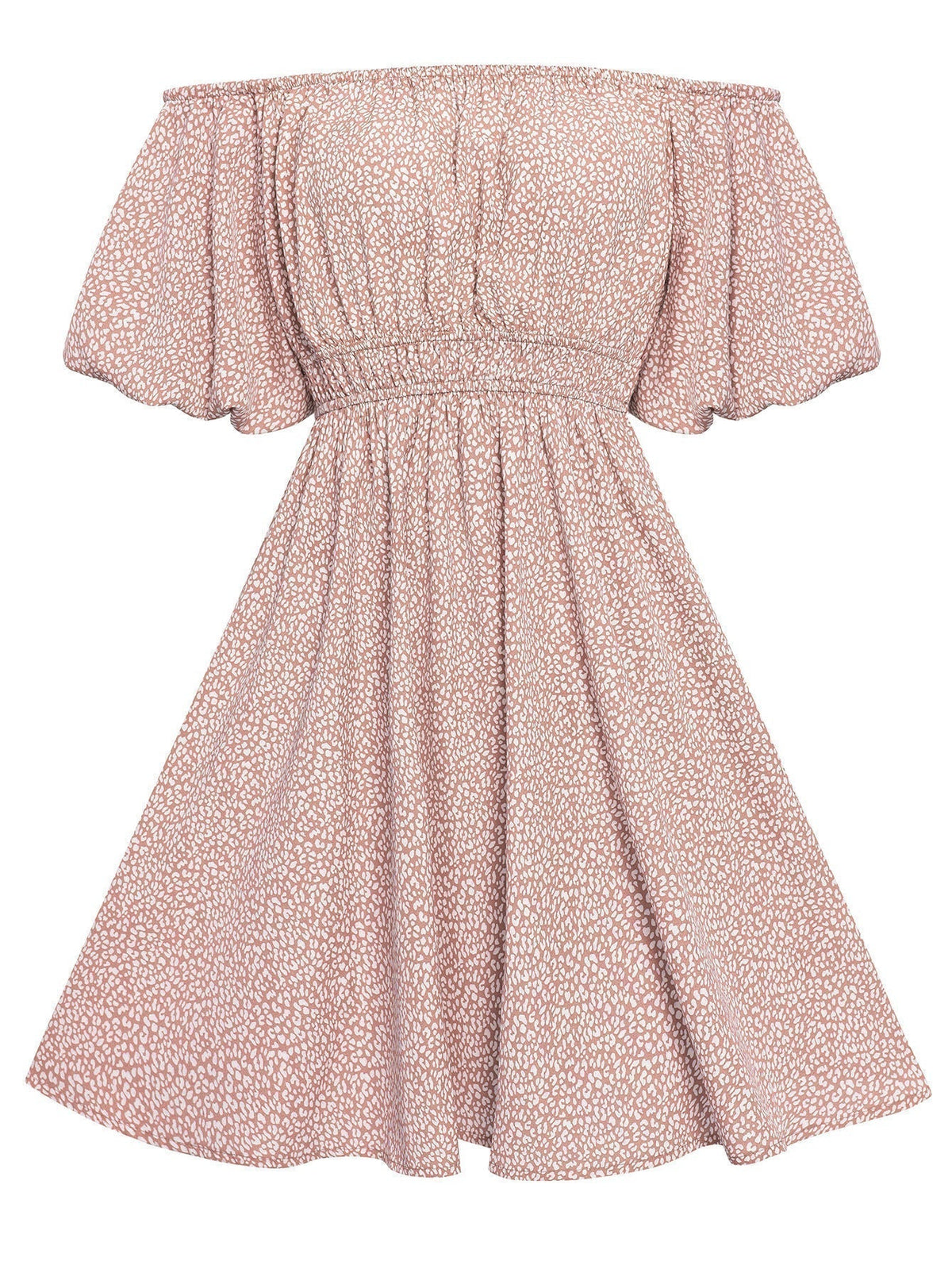 Floral Bubble Sleeves High Waist Dress S / Green Floral Print Summer Dress