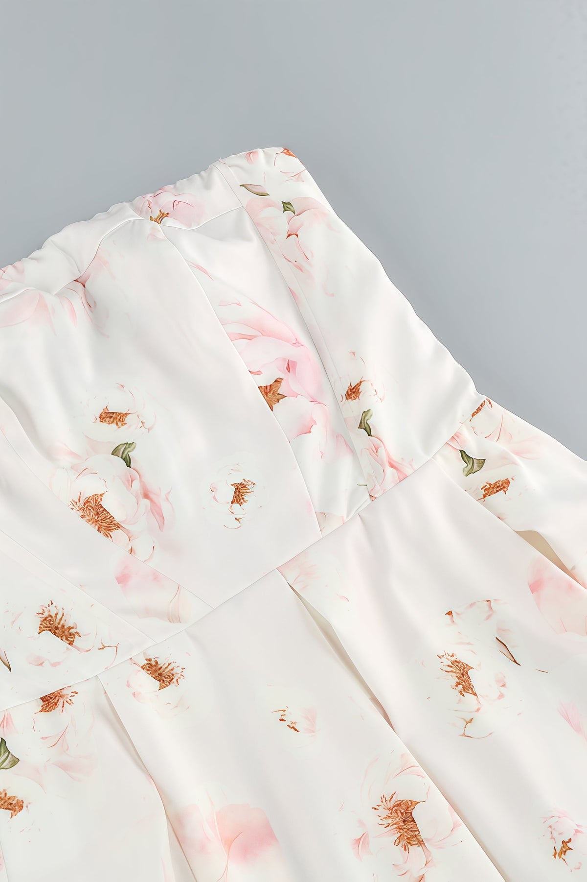 Floral Print Strapless Fit and Flare Midi Dress - View 6