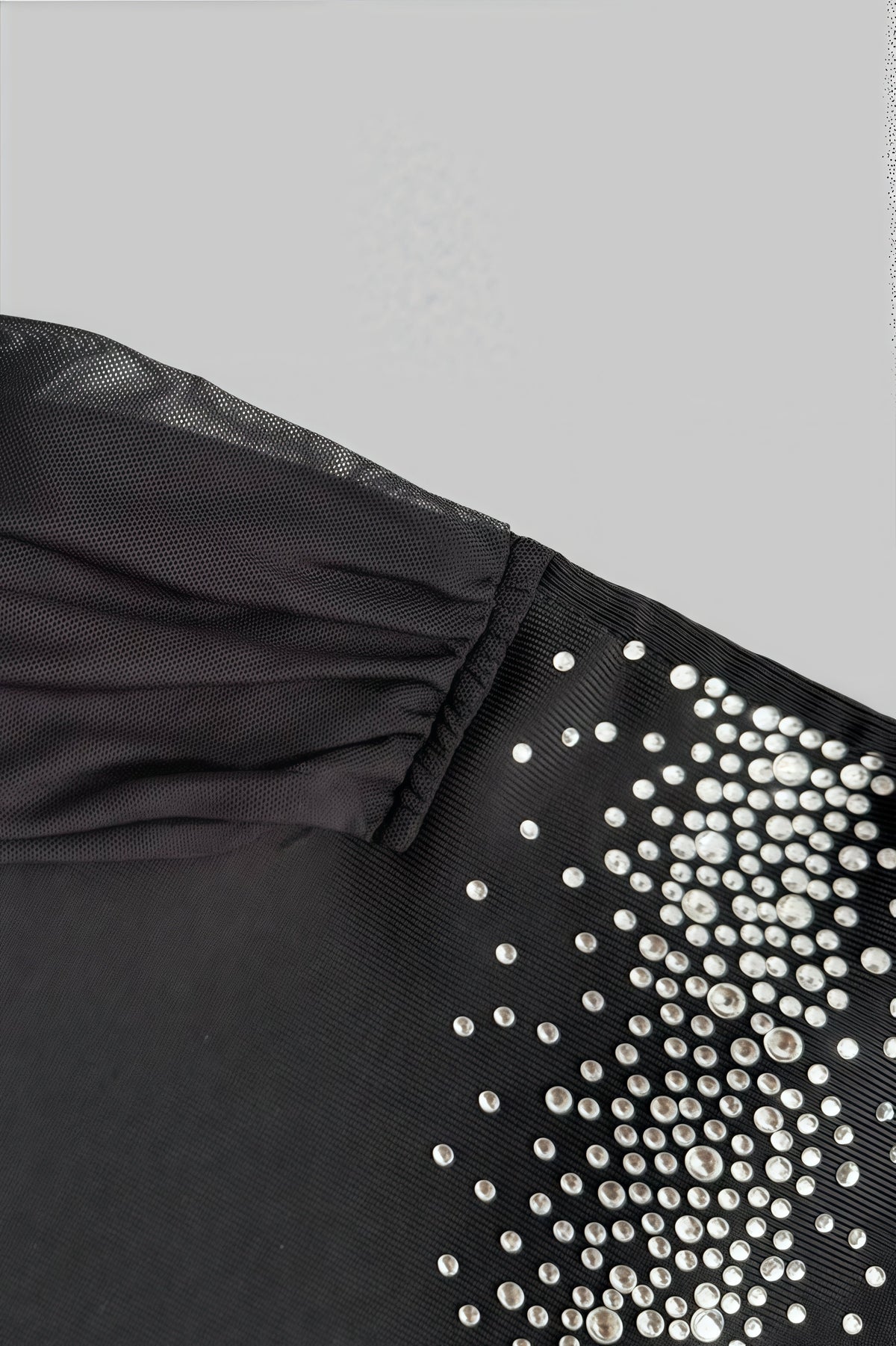 Rylihd One-Shoulder Mesh Rhinestones Maxi Dress - View 8