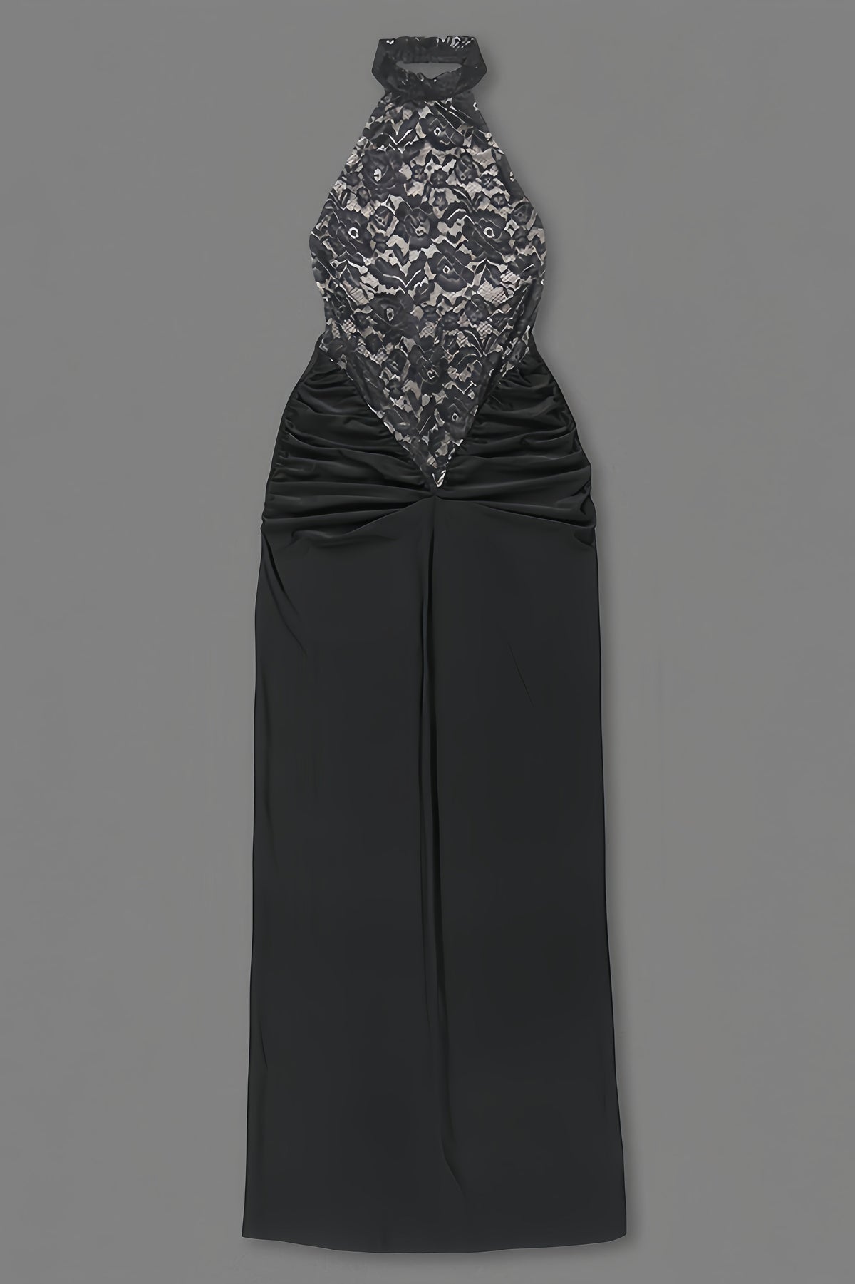Beli Black Lace Slim Maxi Dress - View 6