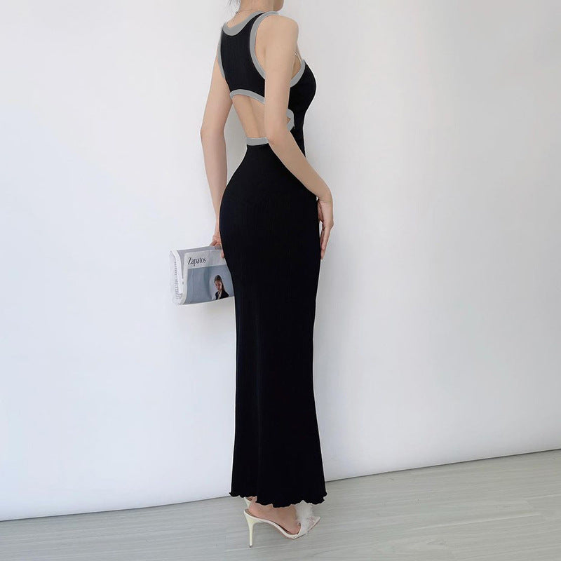 Square Neck Sleeveless Ribbed Mermaid Maxi Dress 3
